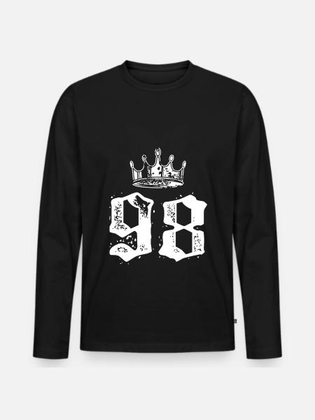 98 Number crown - Men's Premium Organic Long Sleeve Shirt - black