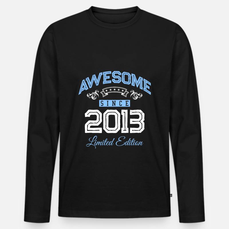 2013 awesome since - Männer Premium Bio Langarmshirt - Schwarz