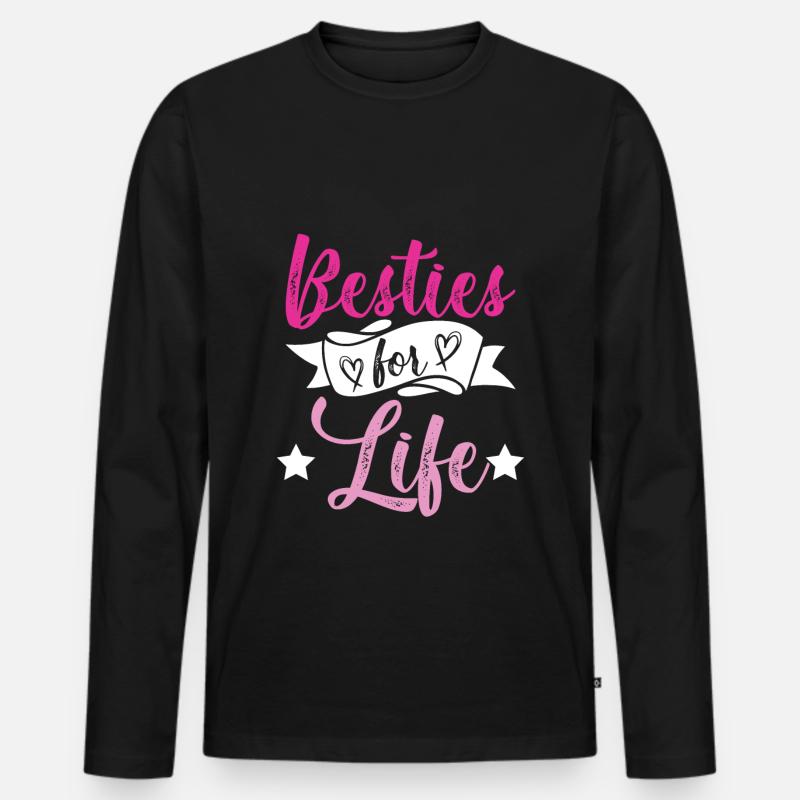 bester freunde - Männer Premium Bio Langarmshirt - Schwarz