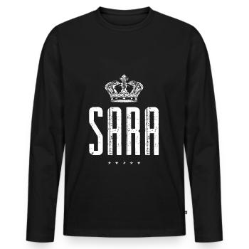 Sara - Männer Premium Bio Langarmshirt - Schwarz - Vorne - Nico (187cm)