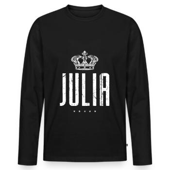 Julia - Männer Premium Bio Langarmshirt - Schwarz - Vorne - Nico (187cm)