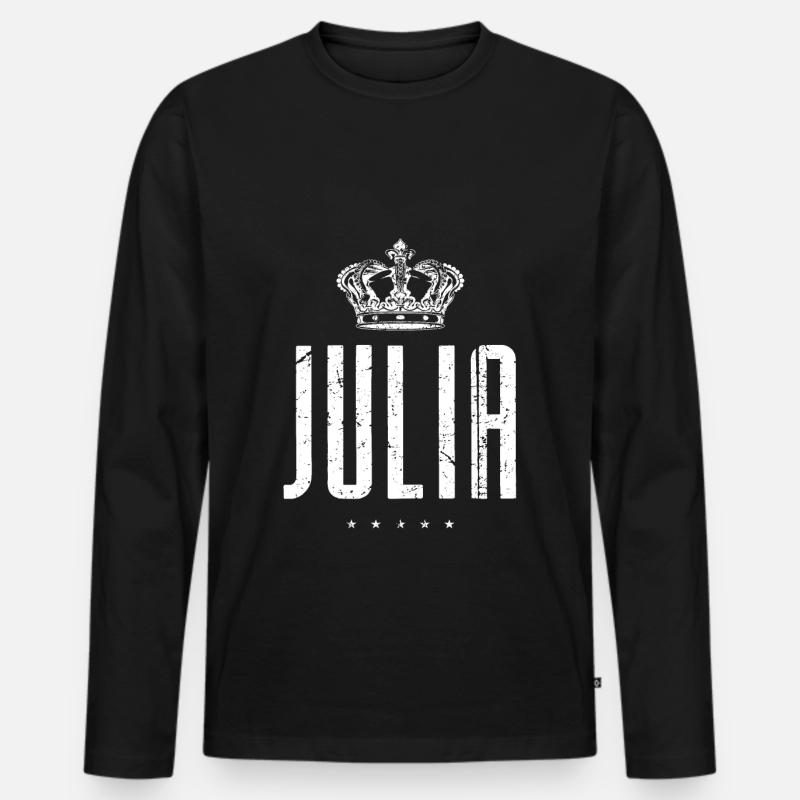 Julia - Männer Premium Bio Langarmshirt - Schwarz