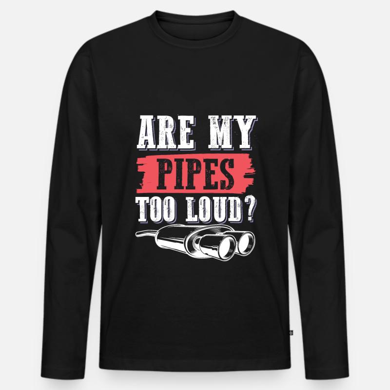 pipes motorrad - Männer Premium Bio Langarmshirt - Schwarz