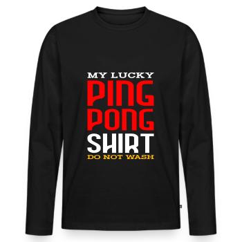 ping pong shirt - Männer Premium Bio Langarmshirt - Schwarz - Vorne - Nico (187cm)