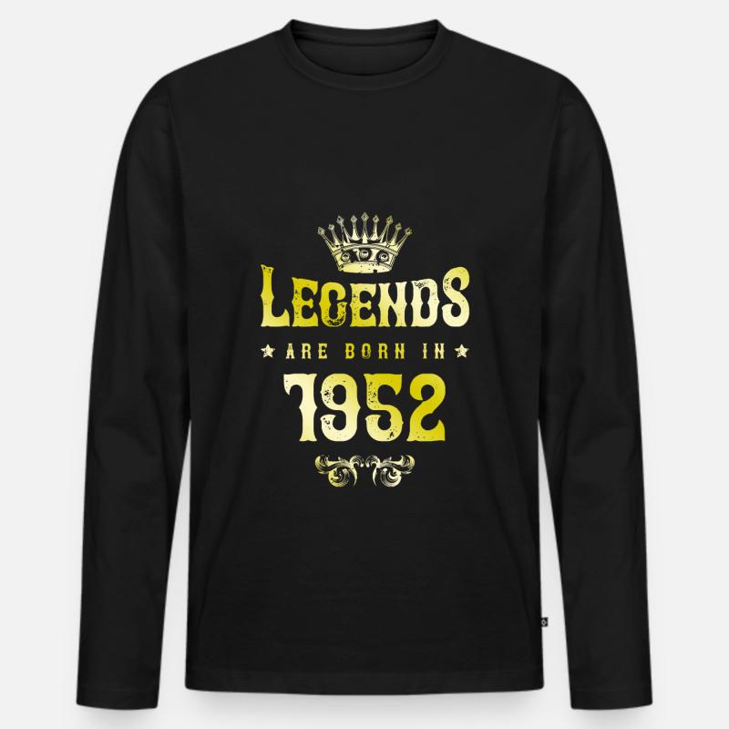 1952 legends born in - Männer Premium Bio Langarmshirt - Schwarz