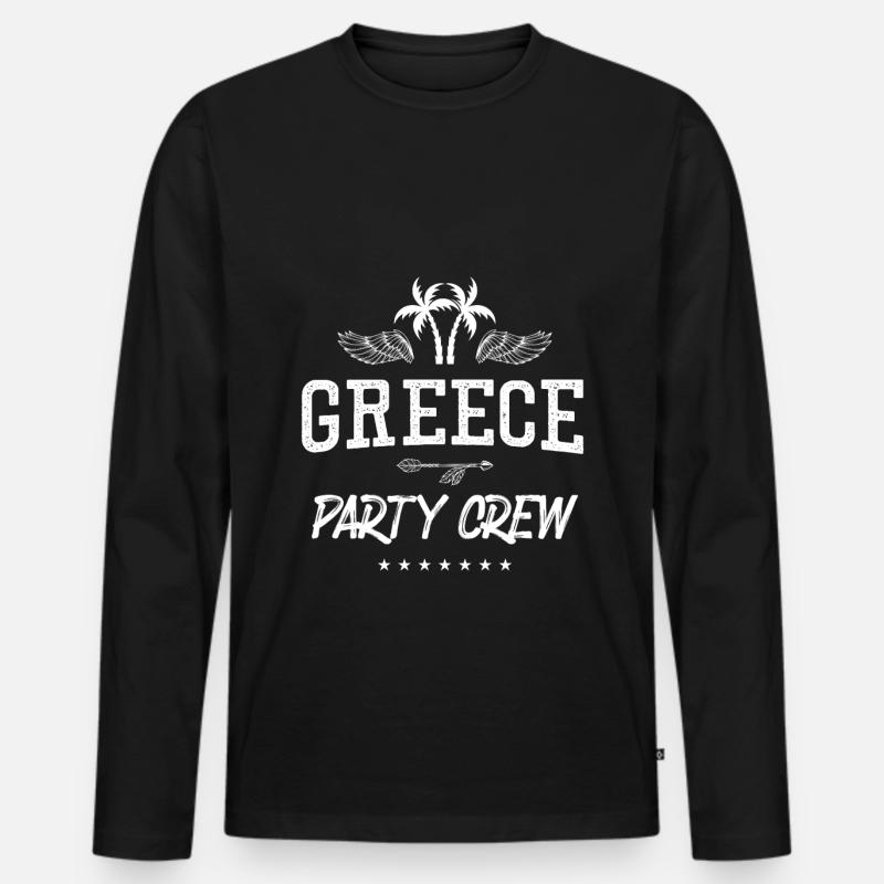Greece Party Crew - Männer Premium Bio Langarmshirt - Schwarz