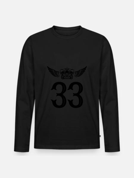 33 Couronne numérique - T-shirt manches longues Premium bio Homme - noir