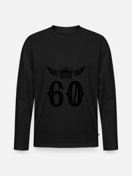 60 Number crown - Men's Premium Organic Long Sleeve Shirt - black