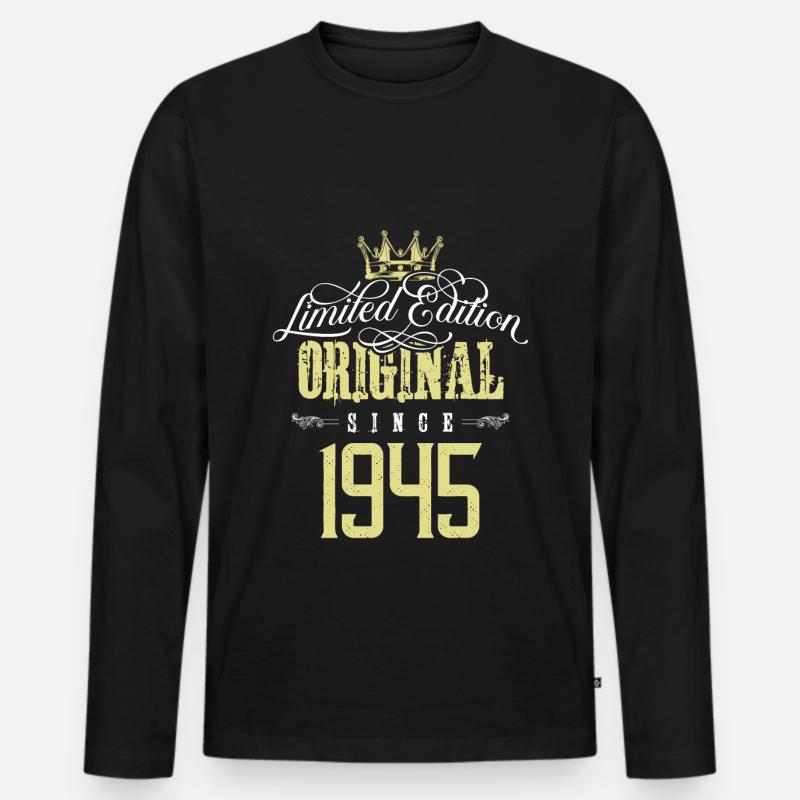 1945 limited edition - Männer Premium Bio Langarmshirt - Schwarz