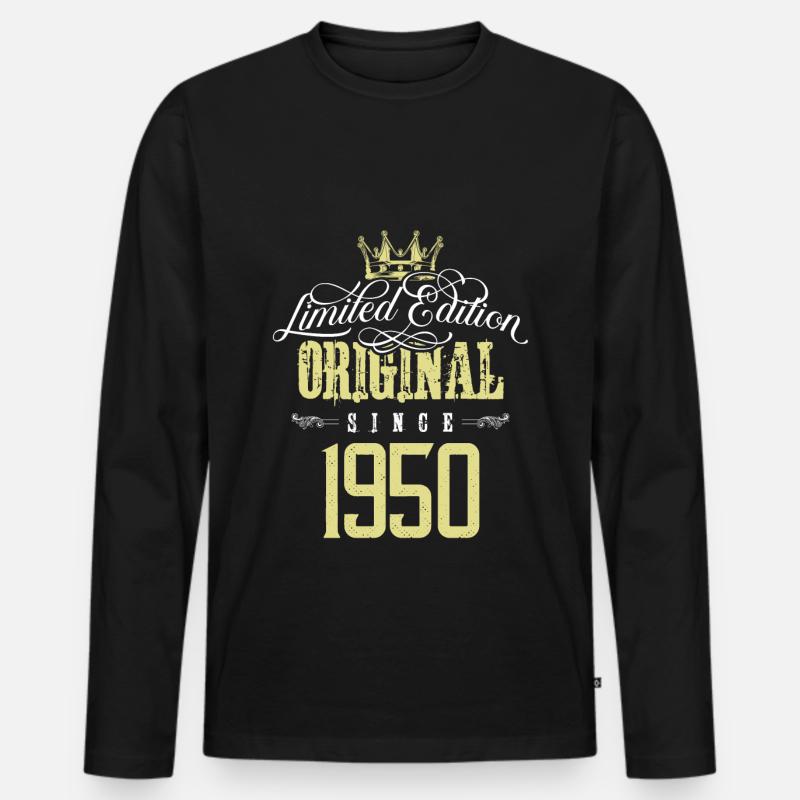 1950 limited edition - Männer Premium Bio Langarmshirt - Schwarz