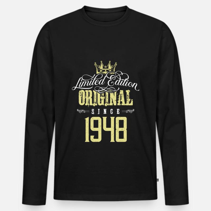1948 limited edition - Männer Premium Bio Langarmshirt - Schwarz