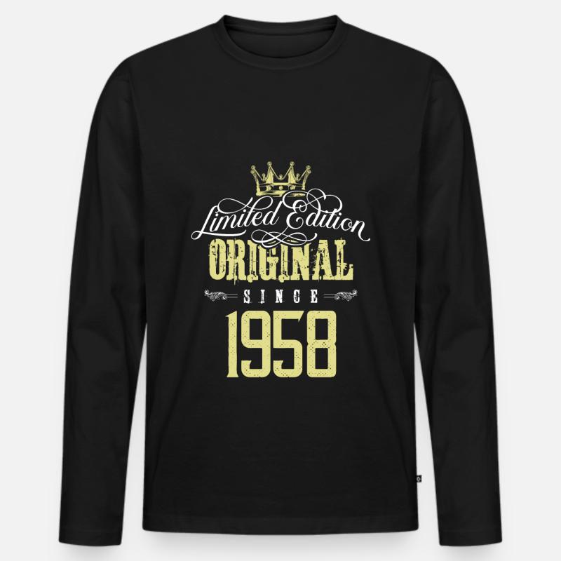 1958 limited edition - Männer Premium Bio Langarmshirt - Schwarz