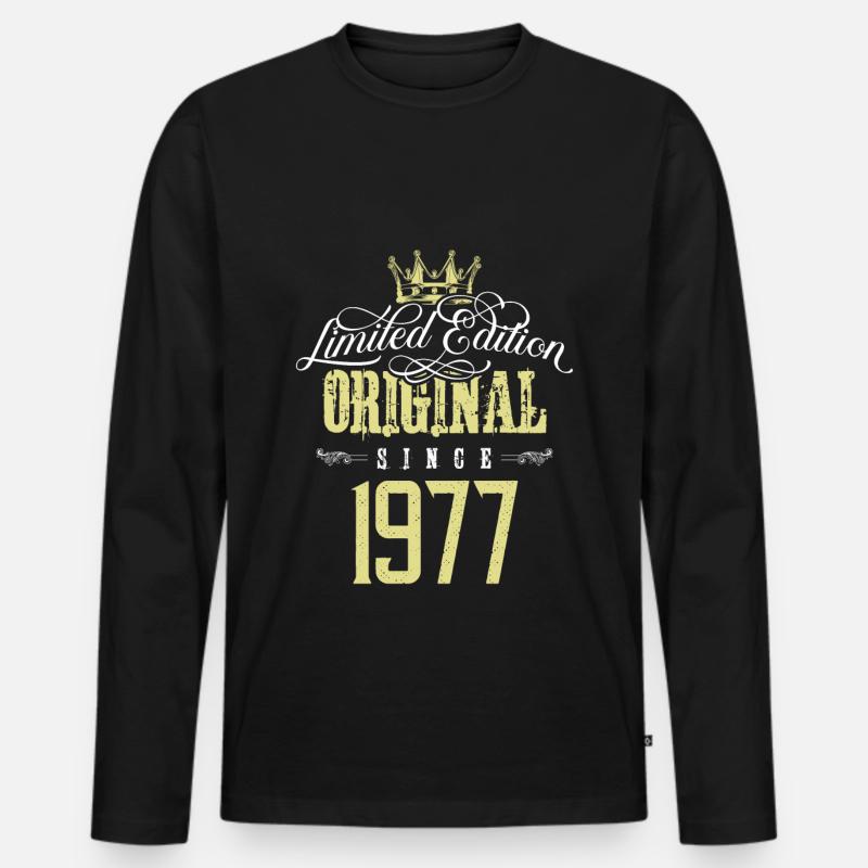 1977 limited edition - Männer Premium Bio Langarmshirt - Schwarz