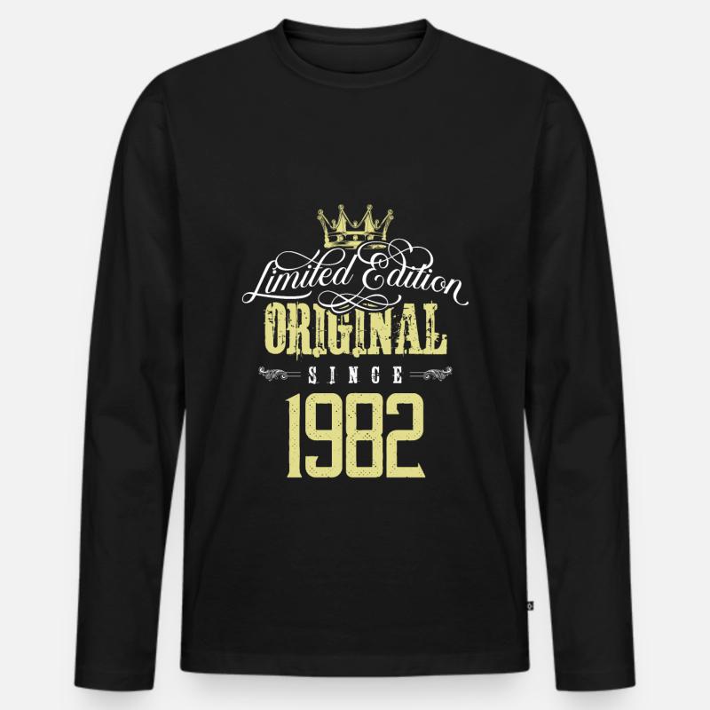 1982 limited edition - Männer Premium Bio Langarmshirt - Schwarz