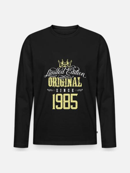 1985 limited edition - Männer Premium Bio Langarmshirt - Schwarz