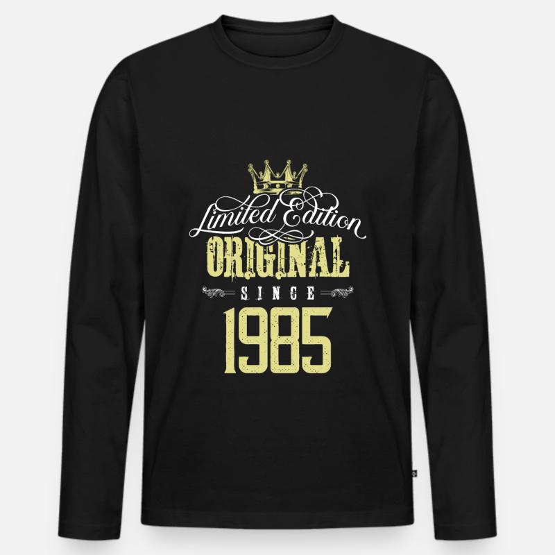 1985 limited edition - Männer Premium Bio Langarmshirt - Schwarz