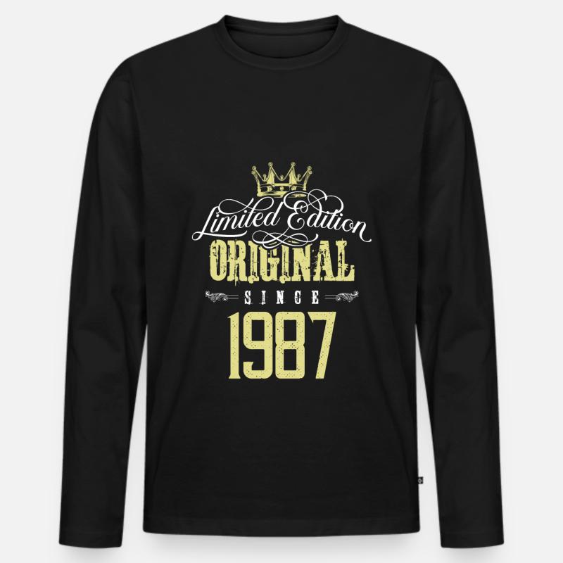1987 limited edition - Männer Premium Bio Langarmshirt - Schwarz