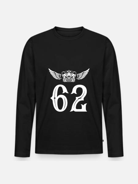 62 Couronne numérique - T-shirt manches longues Premium bio Homme - noir