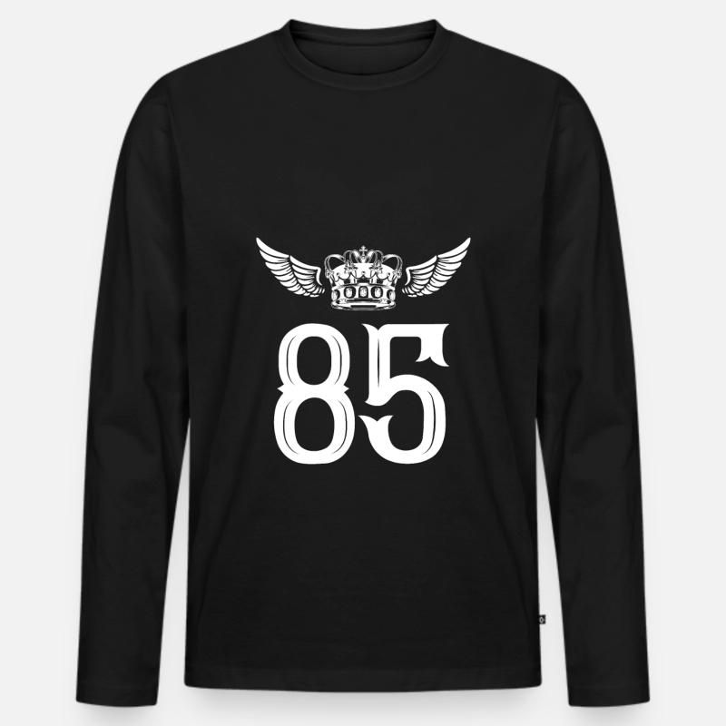 85 Zahl Krone - Männer Premium Bio Langarmshirt - Schwarz