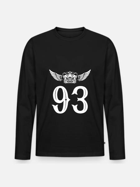 93 Couronne numérique - T-shirt manches longues Premium bio Homme - noir