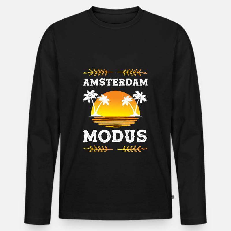 Amsterdam Modus - Männer Premium Bio Langarmshirt - Schwarz