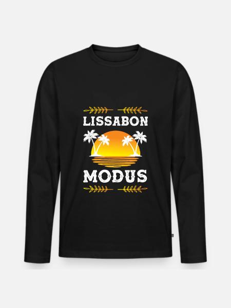 Lisbon Mode - Men's Premium Organic Long Sleeve Shirt - black