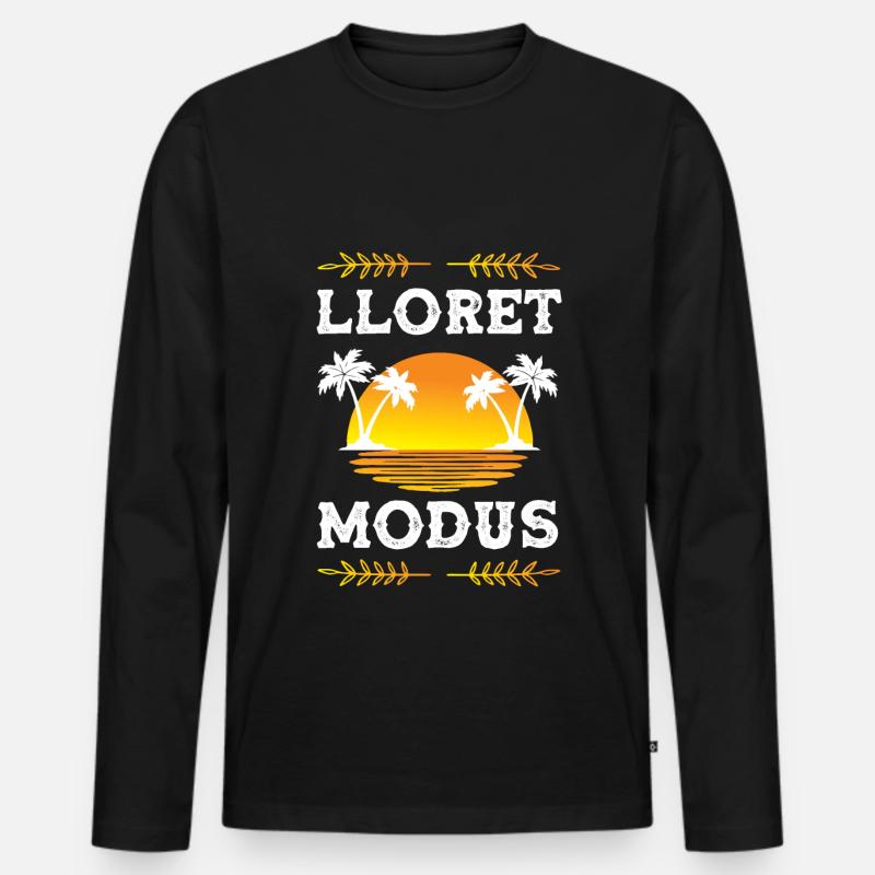 Lloret De Mar Modus - Männer Premium Bio Langarmshirt - Schwarz