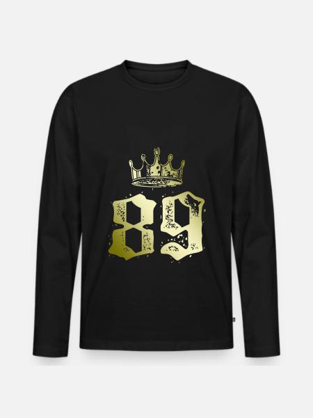 89 Number crown - Men's Premium Organic Long Sleeve Shirt - black