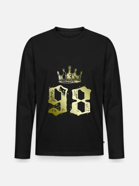 98 Couronne numérique - T-shirt manches longues Premium bio Homme - noir