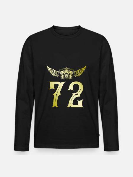72 Number crown - Men's Premium Organic Long Sleeve Shirt - black