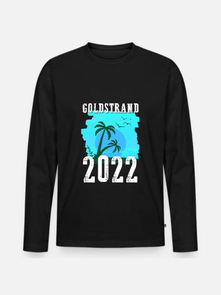 Golden Sands 2022 Palm Trees - Men's Premium Organic Long Sleeve Shirt - black
