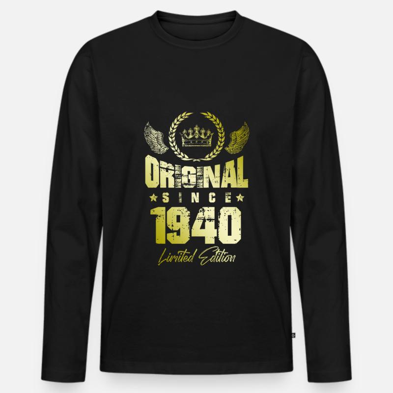 1940 limited edition - Männer Premium Bio Langarmshirt - Schwarz