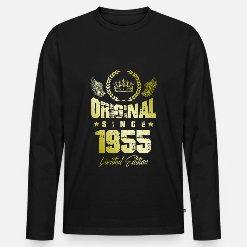 1955 limited edition - Männer Premium Bio Langarmshirt - Schwarz