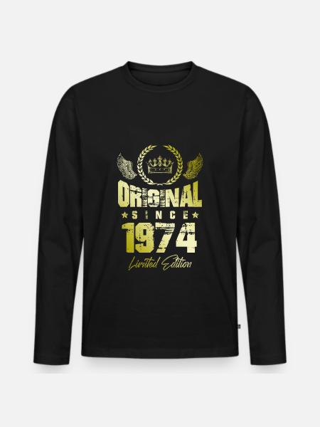 1974 limited edition - Men's Premium Organic Long Sleeve Shirt - black