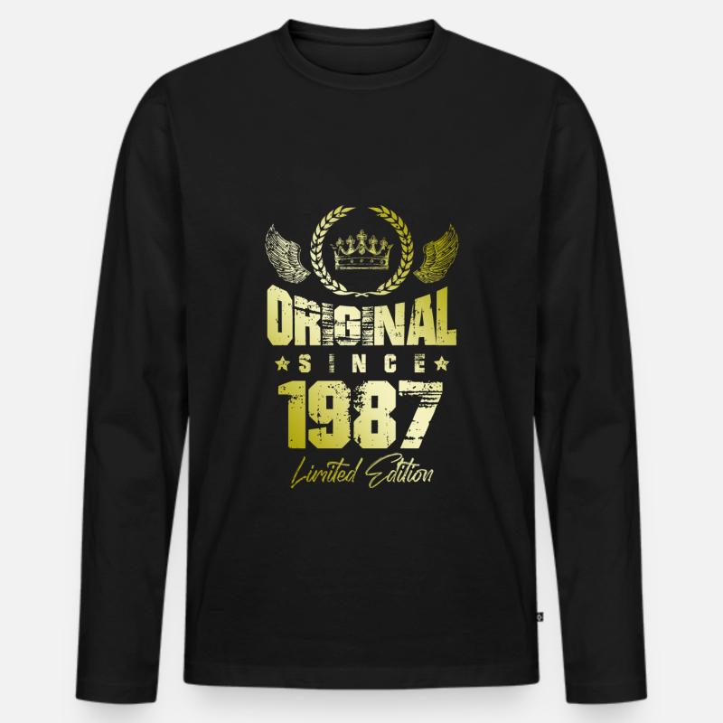 1987 limited edition - Männer Premium Bio Langarmshirt - Schwarz