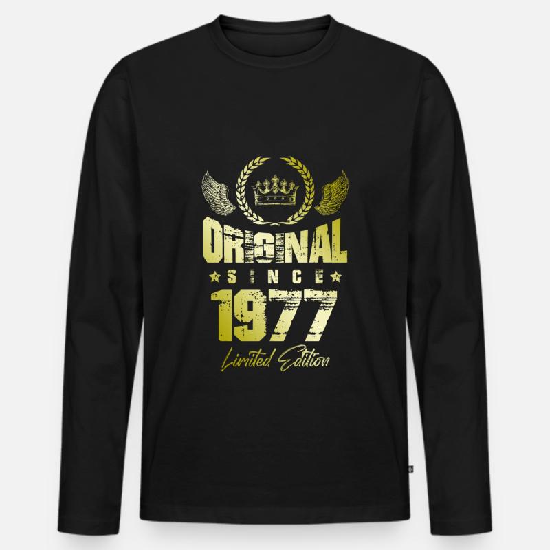 1977 limited edition - Männer Premium Bio Langarmshirt - Schwarz