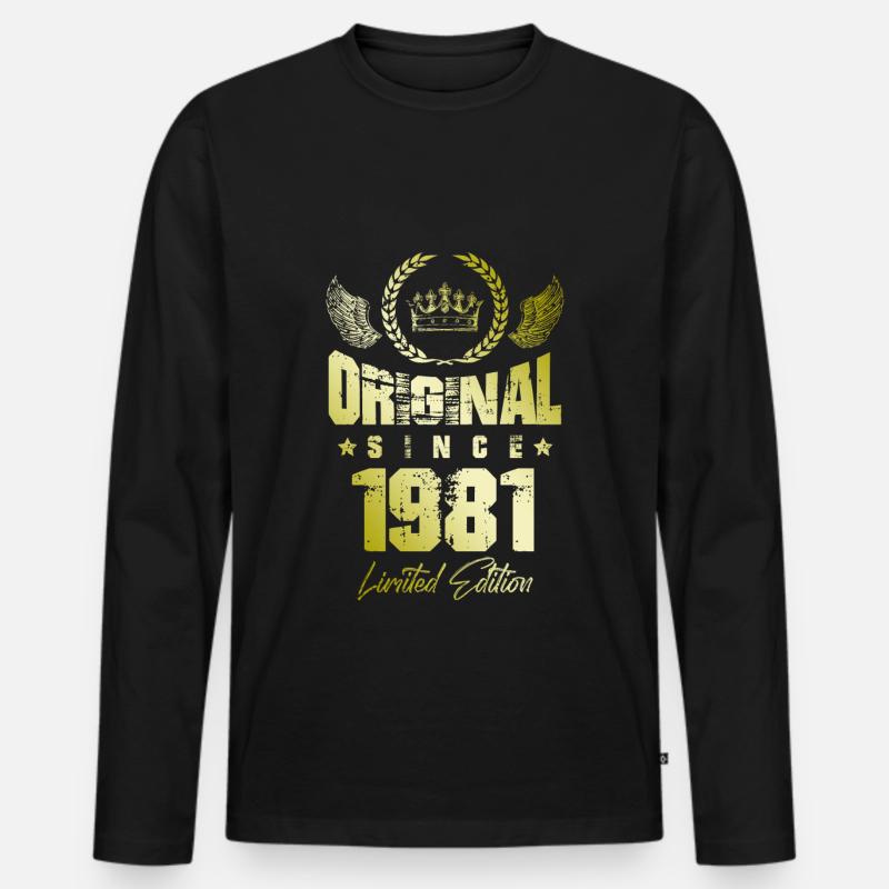 1981 limited edition - Männer Premium Bio Langarmshirt - Schwarz