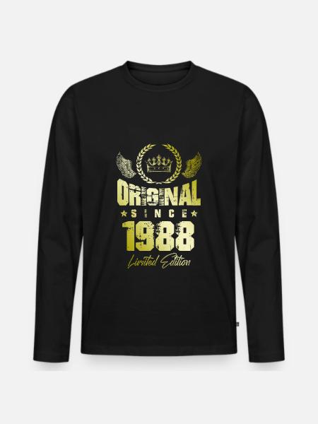 1988 limited edition - Männer Premium Bio Langarmshirt - Schwarz