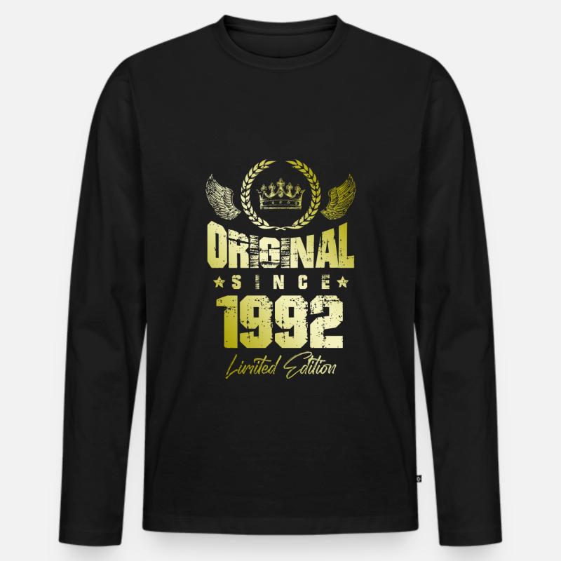 1992 limited edition - Männer Premium Bio Langarmshirt - Schwarz