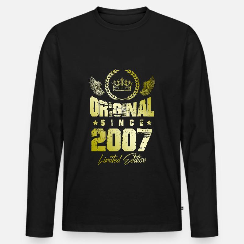2007 limited edition - Männer Premium Bio Langarmshirt - Schwarz