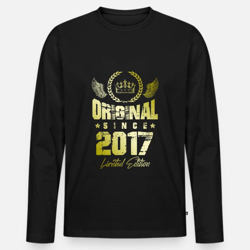 2017 limited edition - Männer Premium Bio Langarmshirt - Schwarz