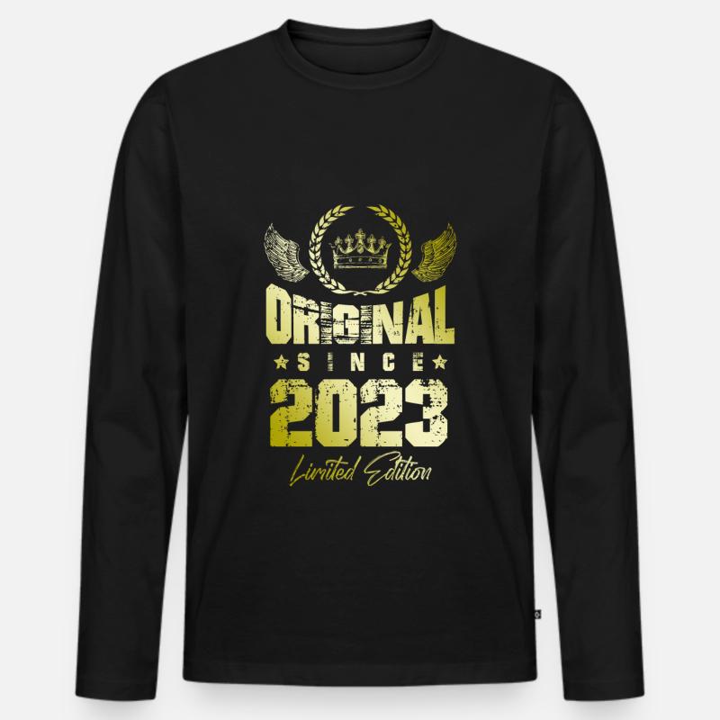 2023 limited edition - Männer Premium Bio Langarmshirt - Schwarz