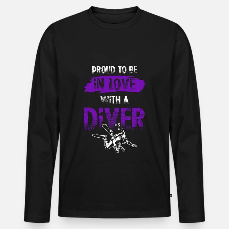 liebe einen taucher - Männer Premium Bio Langarmshirt - Schwarz