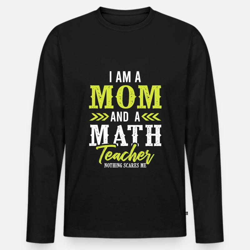 mama mathematik lehrerin - Männer Premium Bio Langarmshirt - Schwarz