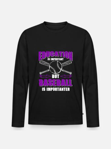 baseball funny saying - Men's Premium Organic Long Sleeve Shirt - black