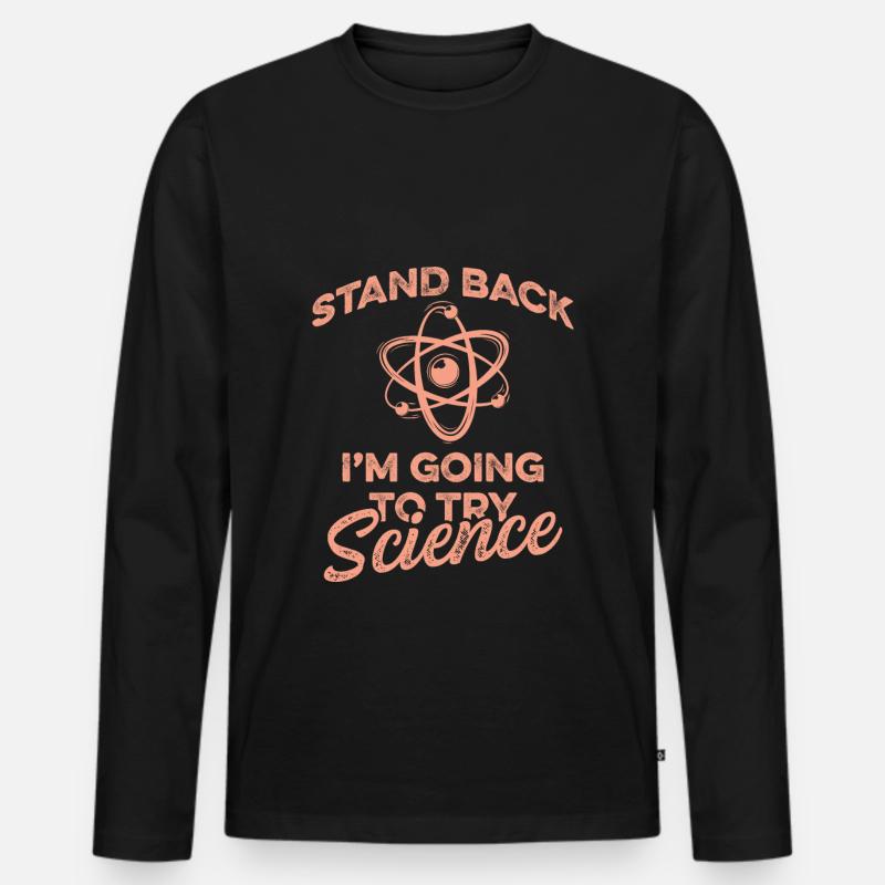 wissenschaft atom - Männer Premium Bio Langarmshirt - Schwarz