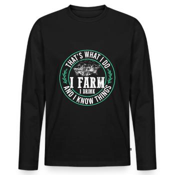farm farmer - Männer Premium Bio Langarmshirt - Schwarz - Vorne - Nico (187cm)