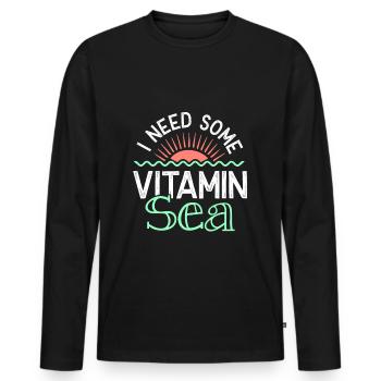 vitamin sea summer - Men's Premium Organic Long Sleeve Shirt - black - Front - Nico (187cm)