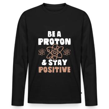 Science de l’atome - T-shirt manches longues Premium bio Homme - noir - Devant - Nico (187cm)