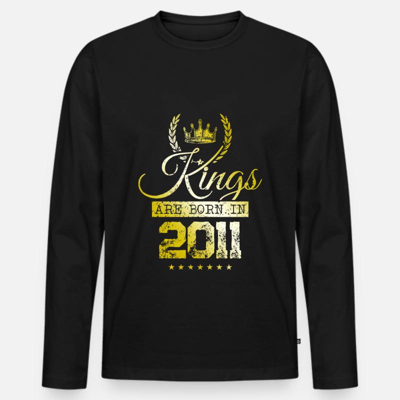 kings are born 2011 - Männer Premium Bio Langarmshirt - Schwarz